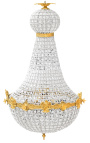 Candelabru mare mongolfiere candelabru din bronz cu sticla transparenta