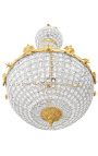 Grote kroonluchter mongolfiere bronzen kroonluchter met helder glas