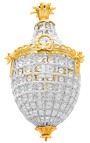 Chandelier Double bronze chandelier with clear glass
