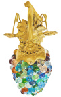 Wandlamp met veelkleurige bollen glas druivenvorm met brons