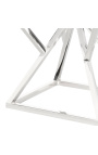Боковой стол «Calypsо» из серебристой нержавеющей стали и стекла