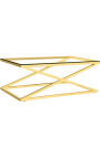 Koffie tafel "Zephyr" in goud finish staal en glas top