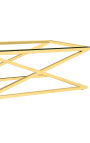 Τραπεζάκι σαλονιού "Zephyr" σε χρυσό φινίρισμα από ανοξείδωτο ατσάλι και γυάλινη επιφάνεια