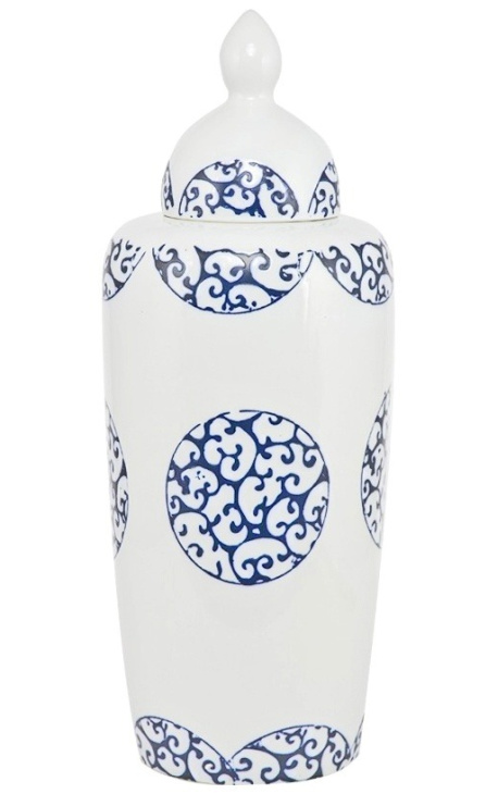 Vase "Thetys" enamelled white ceramic