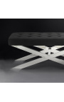 Боковой стол «Zephyr» из серебристой нержавеющей стали и стекла
