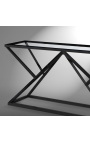 Консоль «Калипсо» в черной матовой отделке из нержавеющей стали и стеклянном столе