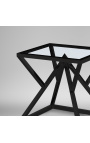 Боковой стол «Calypsо» в черной матовой отделке из нержавеющей стали и стекла