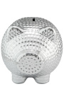 Money bank pig in silvered hammered ceramic
