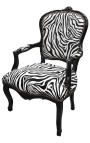 Стиль барокко кресло Louis XV ткань зебра и черного дерева