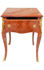 Mesa de apoio quadrada estilo Luís XV com marchetaria