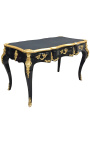 Большой барокко стол Louis XV стиль с 3 ящиками, черный