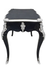 Duże biurko w stylu barokowym w stylu Ludwika XV z 3 szufladami, czarne