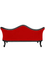 Sofa barokowe Napoléon III czarny velvet i czarny lakierowany drewno