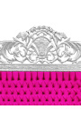 Tête de lit Baroque en velours fuchsia et bois argenté