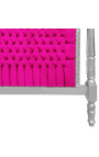 Barok hoofdeinde bed fuchsia fluwelen stof en zilverhout