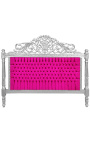 Barok hoofdeinde bed fuchsia fluwelen stof en zilverhout