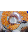 Großer Ammonitenblock auf weißem Marmorträger (Block 1)