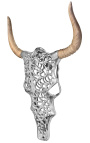 Large trophy wall decoration in aluminum and wood "Bull's head"