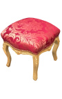 Respaldo barroco Louis XV estilo satinado rojo y madera de oro