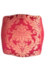 Suport pentru picioare baroc stil Louis XV satin rosu si lemn auriu