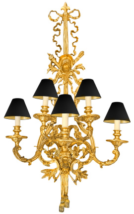 Gigantische bronzen wandlamp in Napoleon III stijl 120 cm