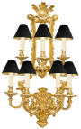 Stor væglampe i bronze Napoleon III stil med 7 lamper