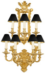 Stor vegglampe i bronse Napoleon III stil med 7 lamper