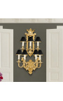 Stor vegglampe i bronse Napoleon III stil med 7 lamper