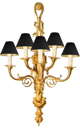 Veldig stor vegglampe i bronse Napoleon III-stil