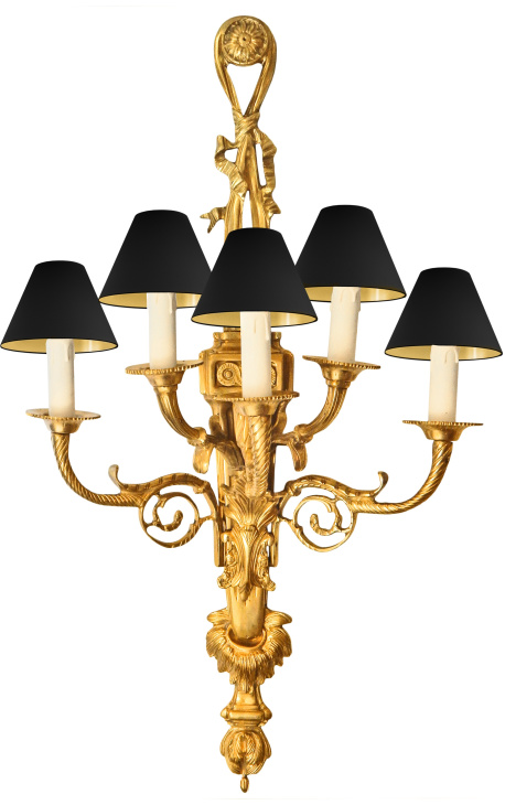 Mycket stor vägglampa brons Napoleon III stil