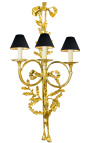 Lampa mare de bronz ormoulu stil Ludovic al XVI-lea cu trei aplice