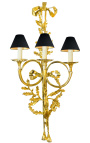 Great wall light bronze ormoulu Louis XVI style with three sconces