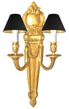 Stor vägglampa guld brons Louis XVI stil