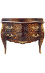 Barokna haljina u stilu leoparda Louis XV s 2 ladice i zlatne bronze