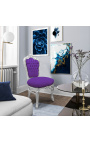 Барокко pококо стиль стул фиолетовый бархат и серебро дерево