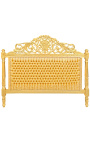 Barok bed goud satijnstof en goud hout