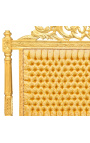 Lit Baroque tissu satiné doré et bois doré