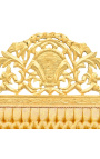 Cama barroca tela satine de oro y madera de oro