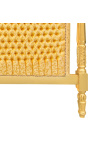 Cama barroca em tecido acetinado dourado e madeira dourada