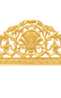 Barok bed goud satijnstof en goud hout