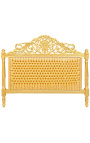 Tête de lit Baroque tissu satiné doré et bois doré