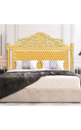  Barokní čelo postele zlatá saténová látka a zlaté dřevo