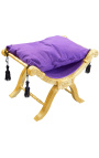 Dagobert bench purple velvet and gold wood