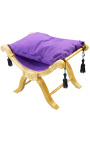 Dagobert bench purple velvet and gold wood