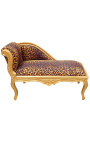 Méridienne de style Louis XV tissu léopard et bois doré - 13