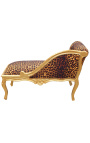 Louis XV Chaise Longue Leopard tyg och guld trä - 17