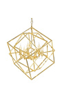 "Cubic" chandelier in gold-plated metal
