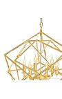 "Cubic" chandelier in gold-plated metal