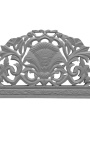 Lit Baroque tissu velours gris et bois laqué gris