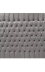 Baroque bed headboard grey velvet and grey lacquered wood